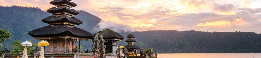 Pura Ulun Danu Bratan, Hindu temple on Bratan lake, Bali, Indonesia